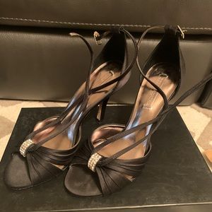 BCBG Heels- Olivia- Satin-Black- Size 7.5